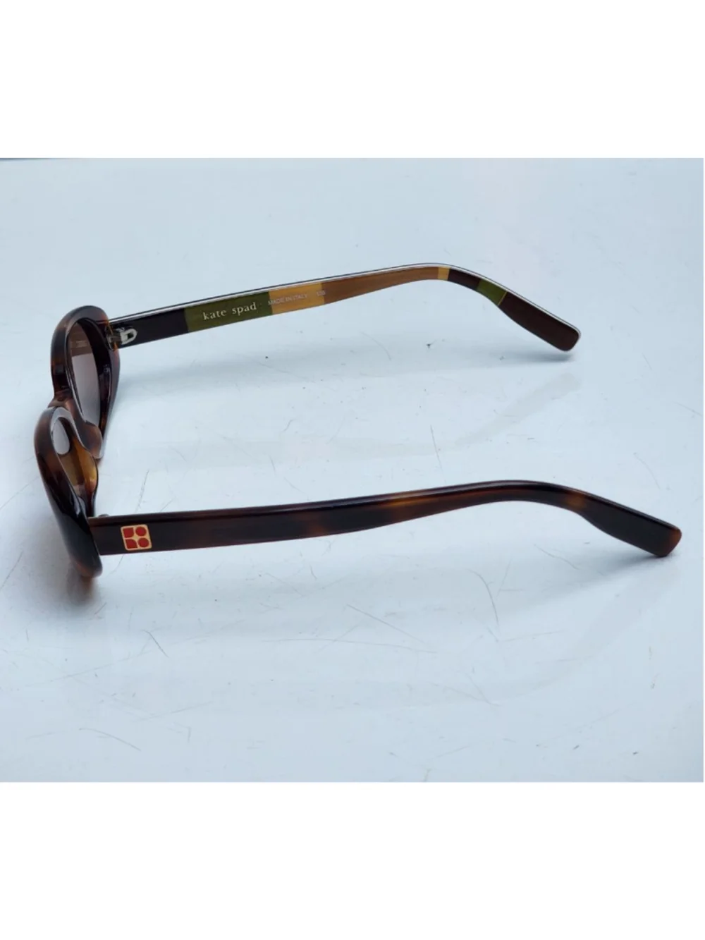 KATE SPADE Belle Brown Tortoiseshell Striped Oval Sunglasses‎ #33